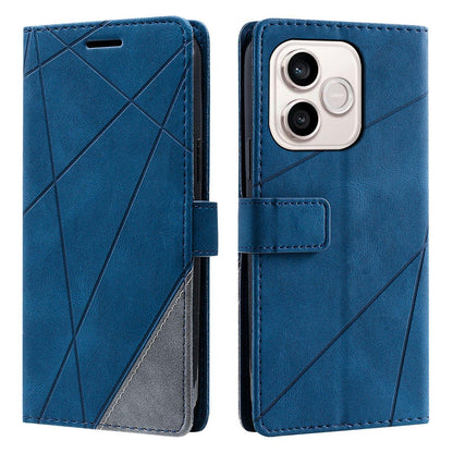 For Honor 600 Lite / 500 Smart Global Skin Feel Splicing Leather Phone Case(Blue)