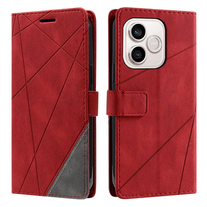 For Honor 600 Lite / 500 Smart Global Skin Feel Splicing Leather Phone Case(Red)