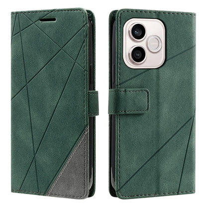 For Honor 600 Lite / 500 Smart Global Skin Feel Splicing Leather Phone Case(Green)