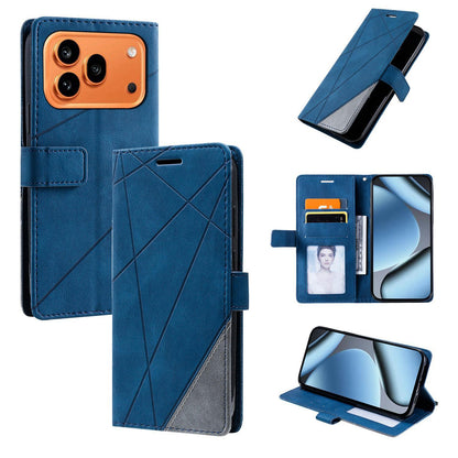 For Honor 600 / 600 Pro Global Skin Feel Splicing Leather Phone Case(Blue)