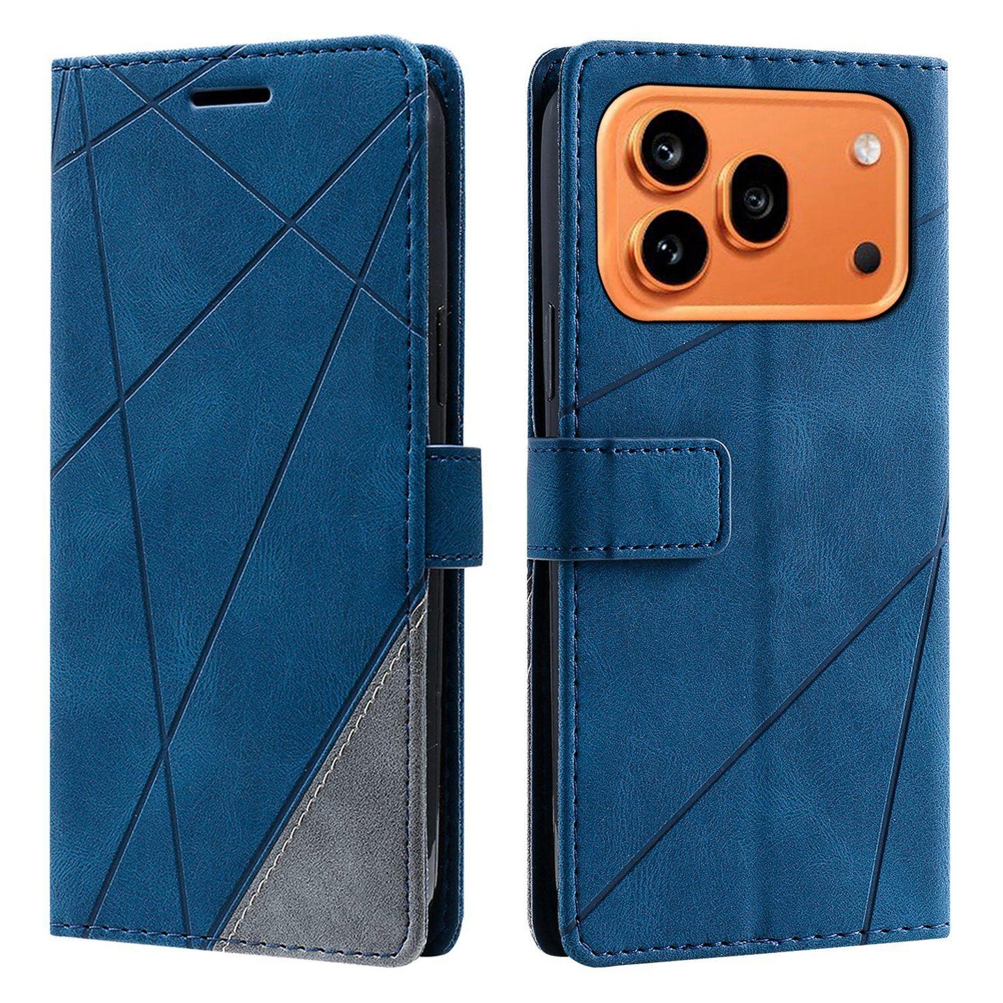 For Honor 600 / 600 Pro Global Skin Feel Splicing Leather Phone Case(Blue)