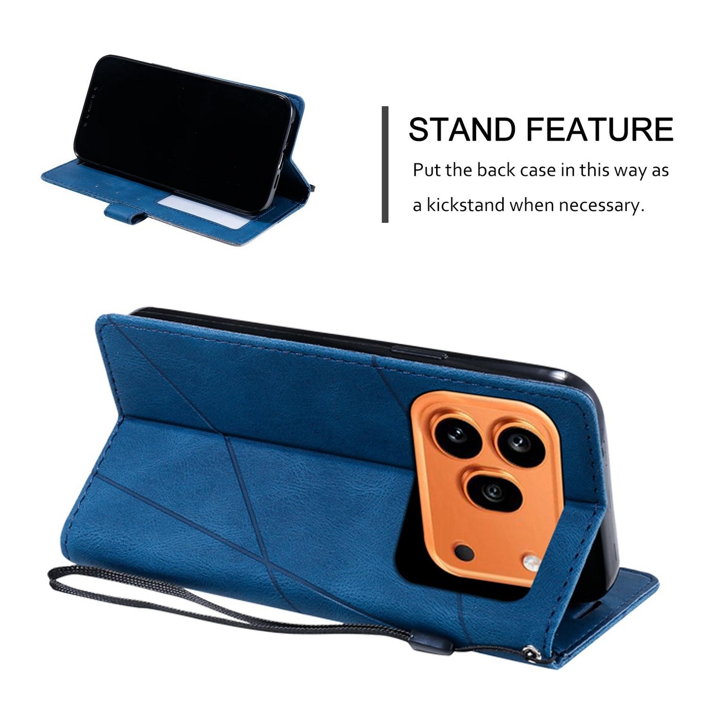For Honor 600 / 600 Pro Global Skin Feel Splicing Leather Phone Case(Blue)