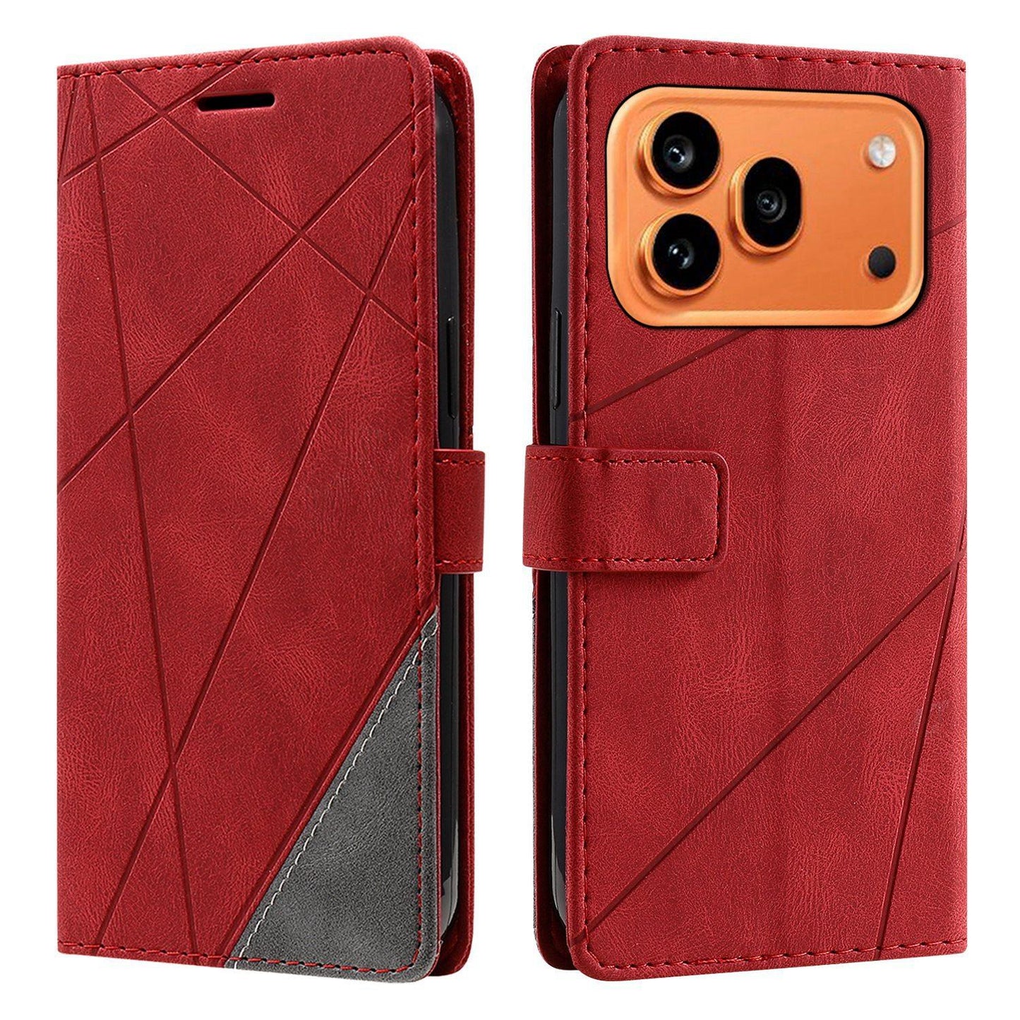 For Honor 600 / 600 Pro Global Skin Feel Splicing Leather Phone Case(Red)
