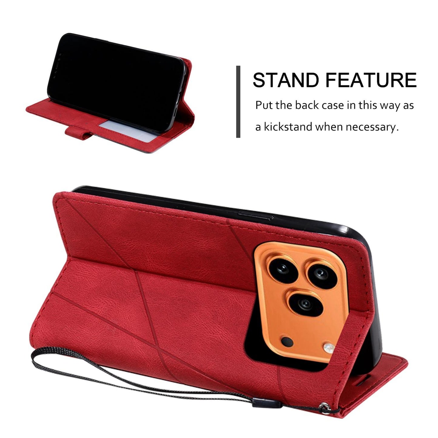 For Honor 600 / 600 Pro Global Skin Feel Splicing Leather Phone Case(Red)