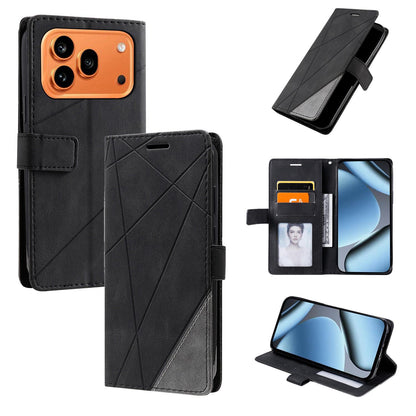 For Honor 600 / 600 Pro Global Skin Feel Splicing Leather Phone Case(Black)