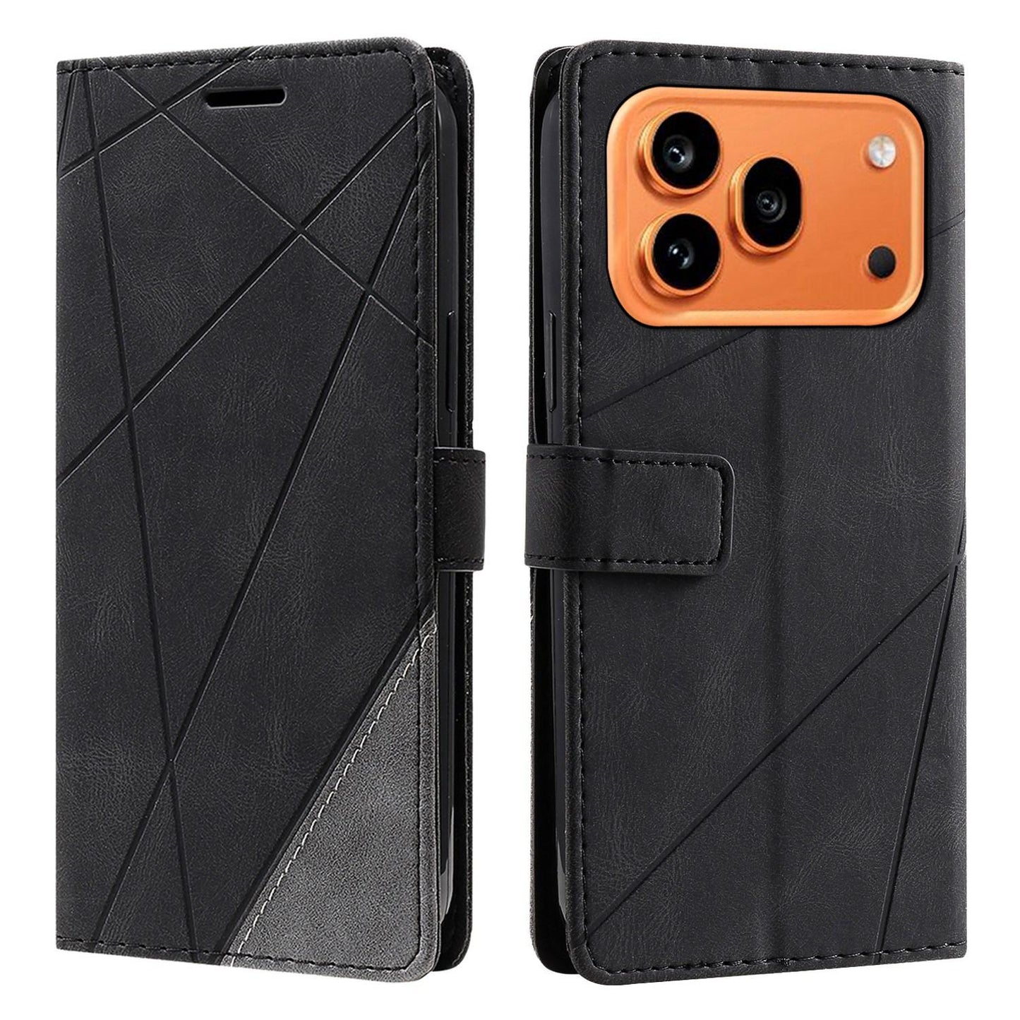 For Honor 600 / 600 Pro Global Skin Feel Splicing Leather Phone Case(Black)