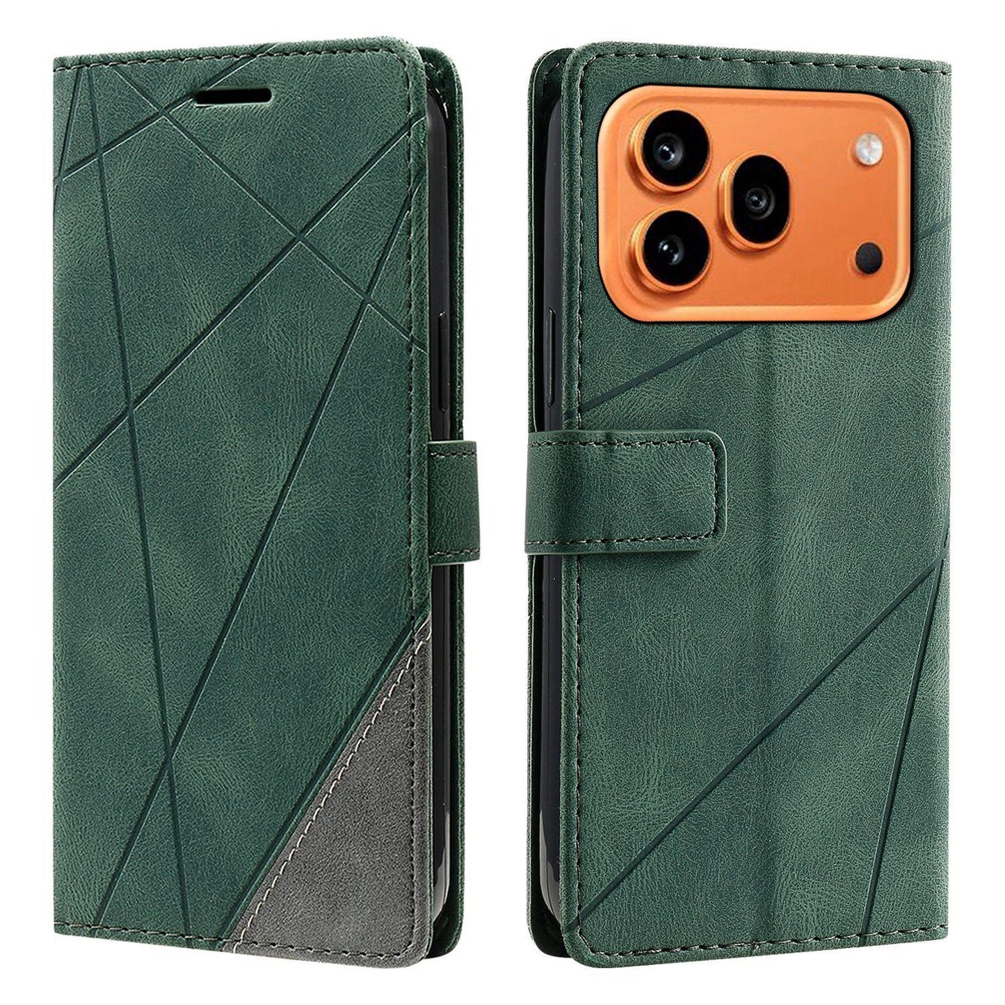 For Honor 600 / 600 Pro Global Skin Feel Splicing Leather Phone Case(Green)