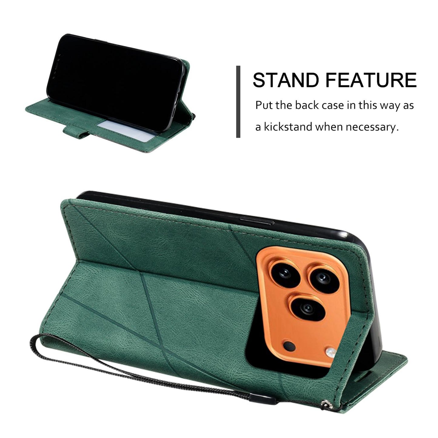 For Honor 600 / 600 Pro Global Skin Feel Splicing Leather Phone Case(Green)