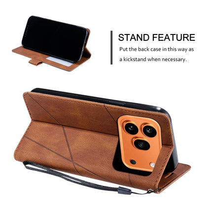 For Honor 600 / 600 Pro Global Skin Feel Splicing Leather Phone Case(Brown)