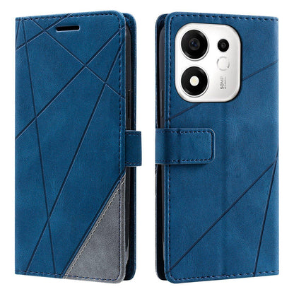 For Honor 600 Smart 5G Skin Feel Splicing Leather Phone Case(Blue)