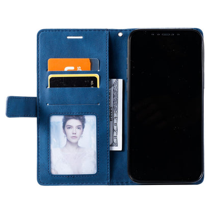 For Honor 600 Smart 5G Skin Feel Splicing Leather Phone Case(Blue)