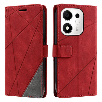 For Honor 600 Smart 5G Skin Feel Splicing Leather Phone Case(Red)