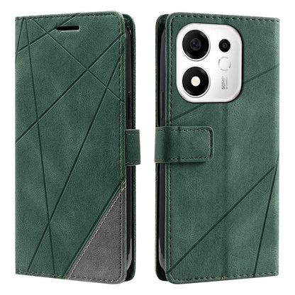 For Honor 600 Smart 5G Skin Feel Splicing Leather Phone Case(Green)