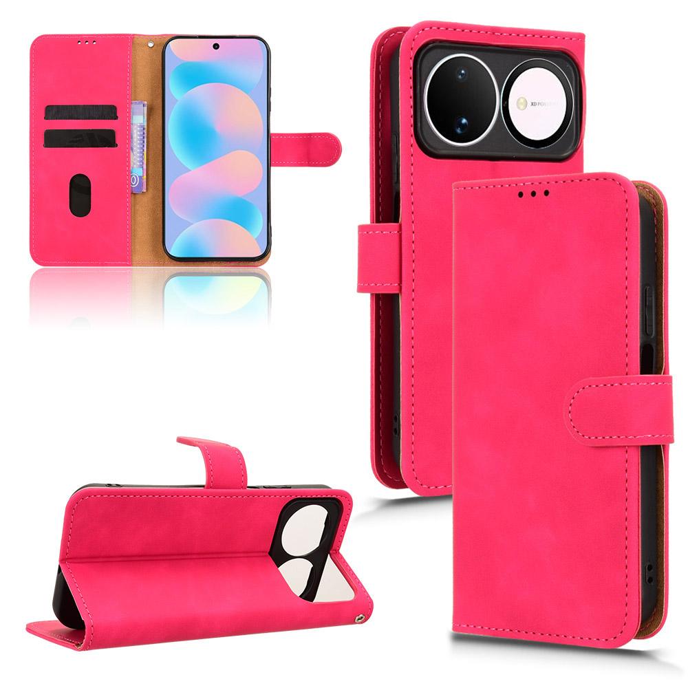 For Huawei nova 16 Skin Feel Magnetic Flip Leather Phone Case - Rose Red - EDA005667724D