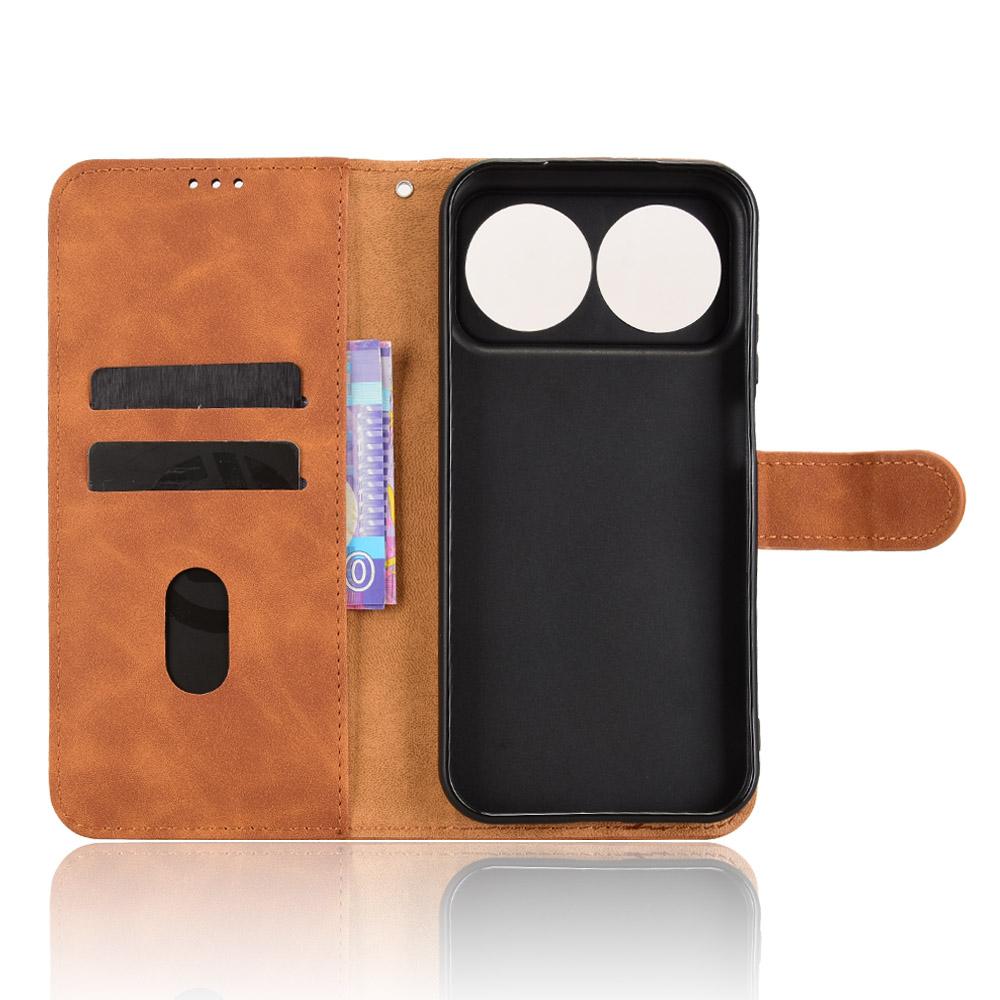 For Huawei nova 16 Skin Feel Magnetic Flip Leather Phone Case - Brown - EDA005667724E