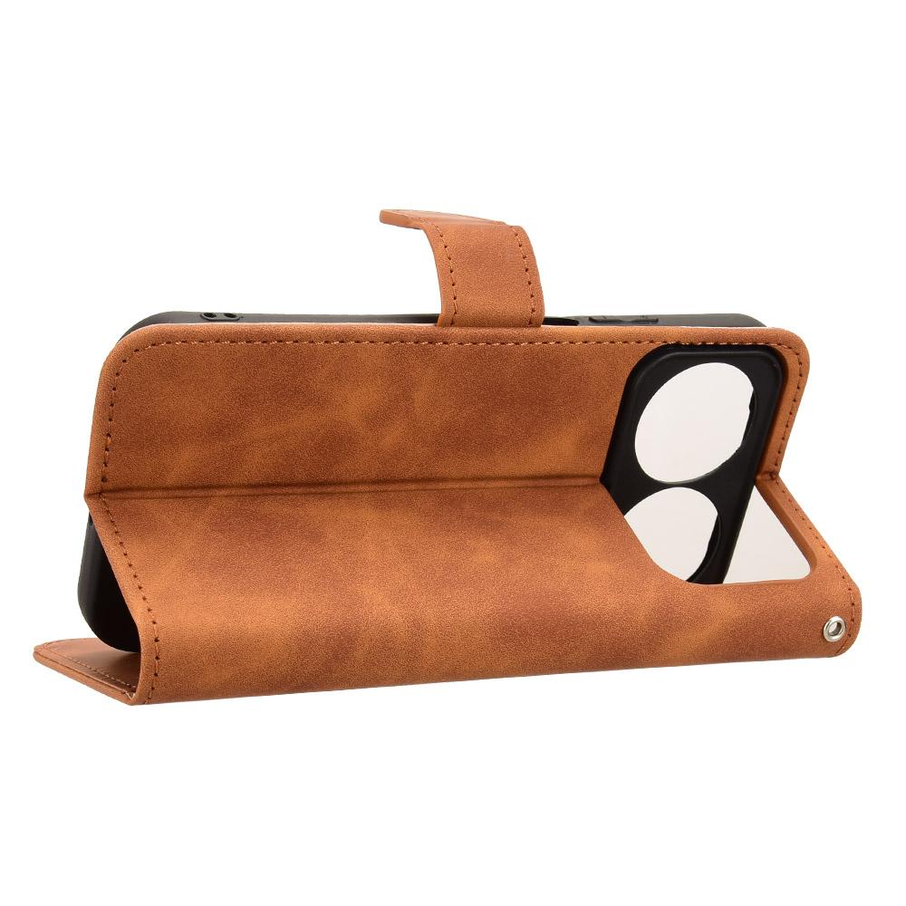 For Huawei nova 16 Skin Feel Magnetic Flip Leather Phone Case - Brown - EDA005667724E