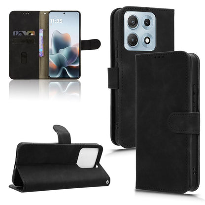 For Motorola Edge 70 Max 5G Skin Feel Magnetic Flip Leather Phone Case(Black)