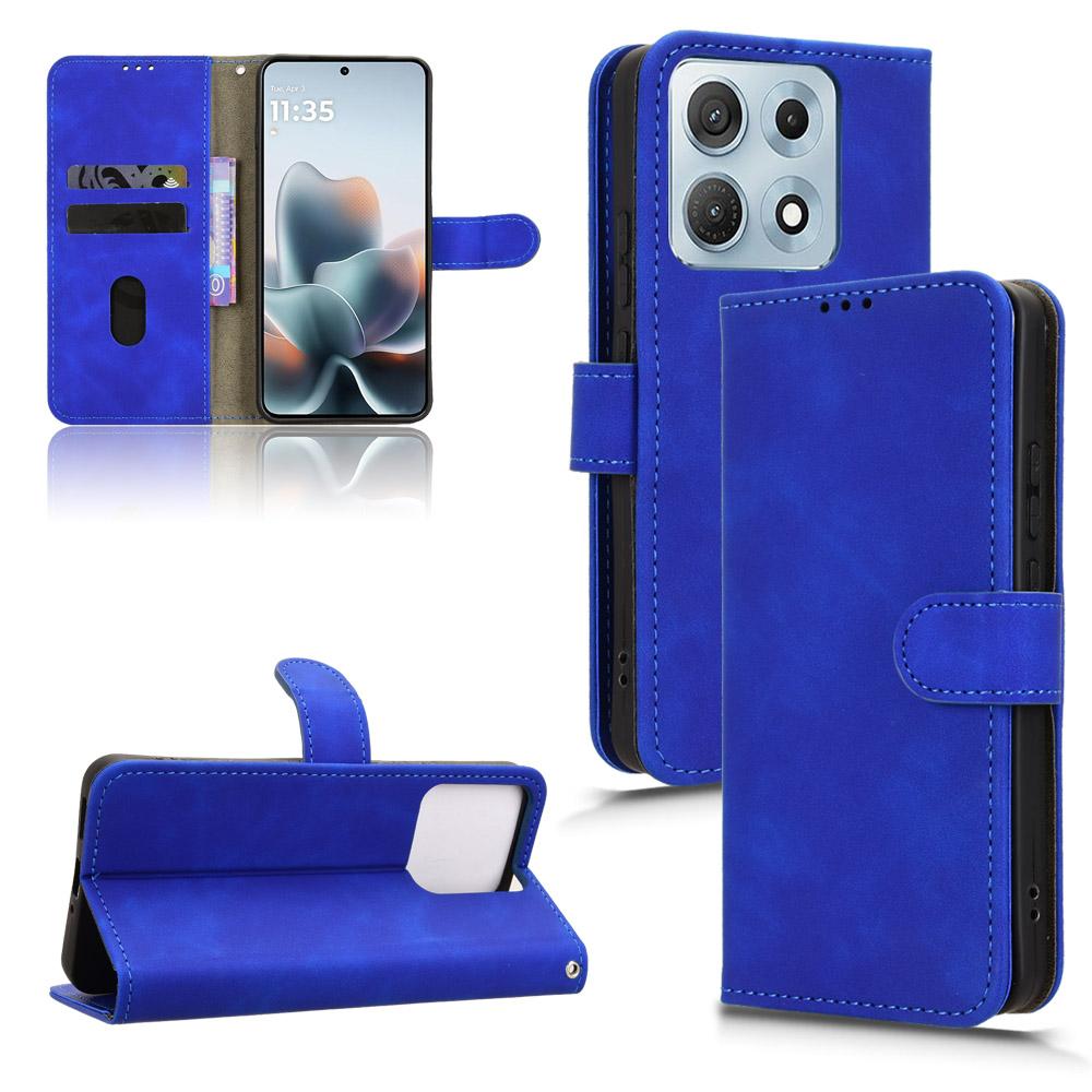 For Motorola Edge 70 Max 5G Skin Feel Magnetic Flip Leather Phone Case(Blue)