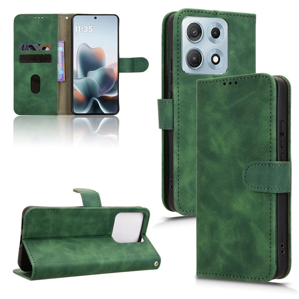 For Motorola Edge 70 Max 5G Skin Feel Magnetic Flip Leather Phone Case(Green)