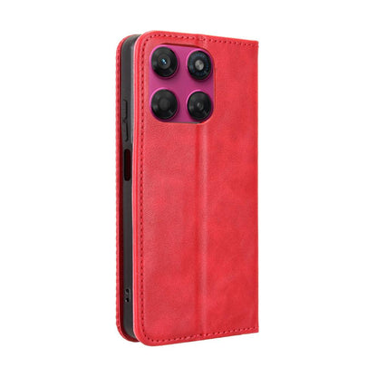 For Motorola Moto G37 / G47 / G37 Power Magnetic Buckle Retro Texture Leather Phone Case - Red - EDA005674142B