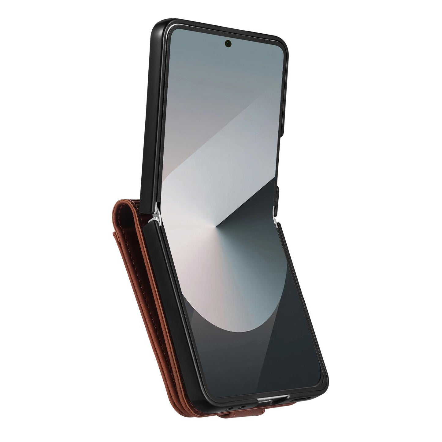 For Galaxy Z Flip7 5G AZNS Skin Feel Calf Texture Flip Leather Phone Case(Brown)