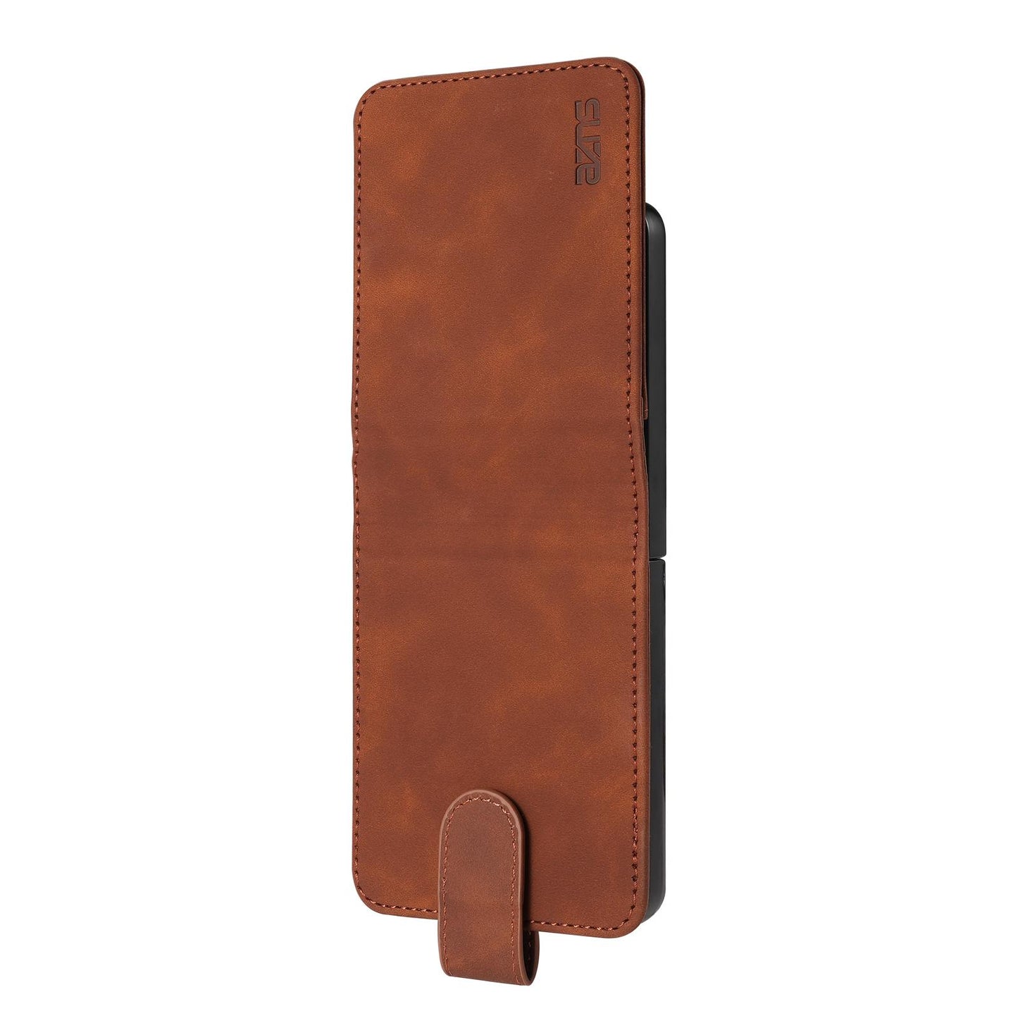 For Galaxy Z Flip7 5G AZNS Skin Feel Calf Texture Flip Leather Phone Case(Brown)