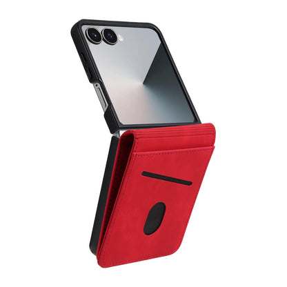 For Galaxy Z Flip7 5G AZNS Skin Feel Calf Texture Flip Leather Phone Case(Red)