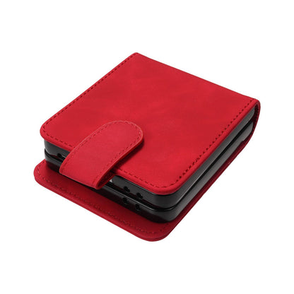 For Galaxy Z Flip7 5G AZNS Skin Feel Calf Texture Flip Leather Phone Case(Red)