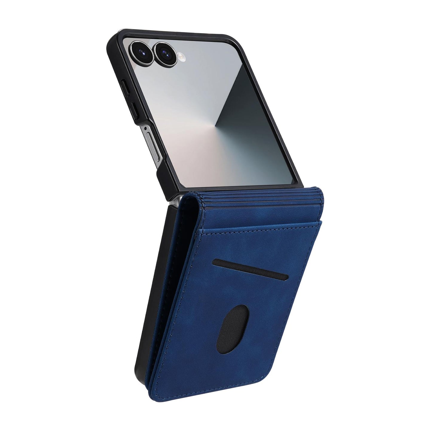 For Galaxy Z Flip7 5G AZNS Skin Feel Calf Texture Flip Leather Phone Case(Blue)