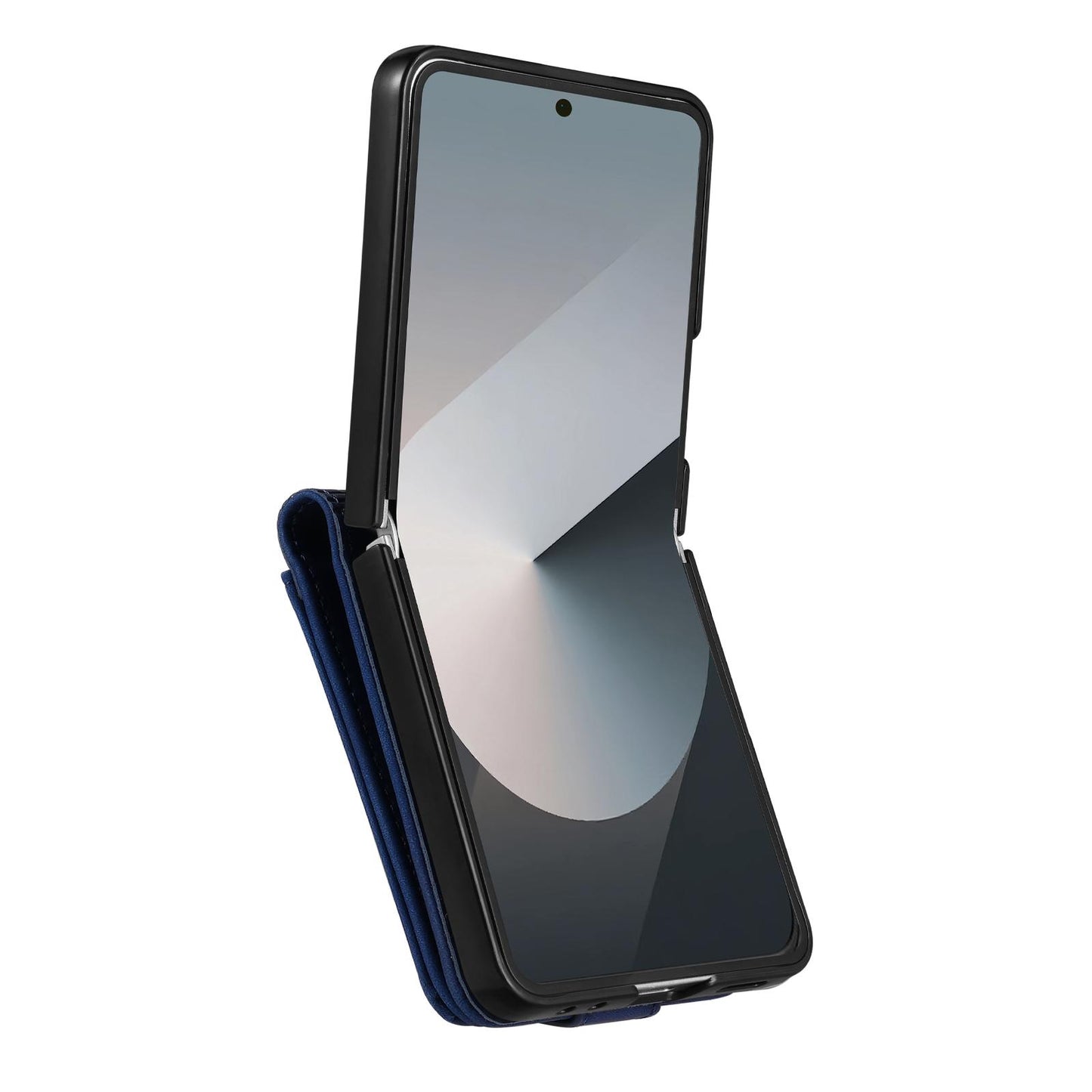 For Galaxy Z Flip7 5G AZNS Skin Feel Calf Texture Flip Leather Phone Case(Blue)
