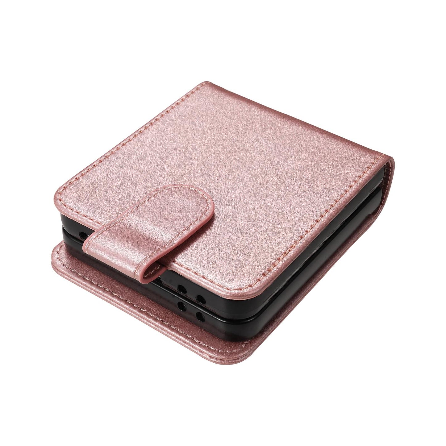 For Galaxy Z Flip7 5G AZNS Skin Feel Calf Texture Flip Leather Phone Case(Rose Gold)