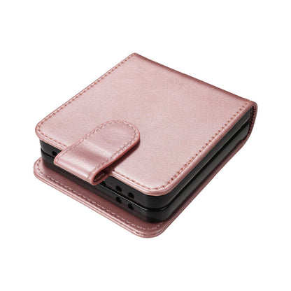 For Galaxy Z Flip7 5G AZNS Skin Feel Calf Texture Flip Leather Phone Case(Rose Gold)