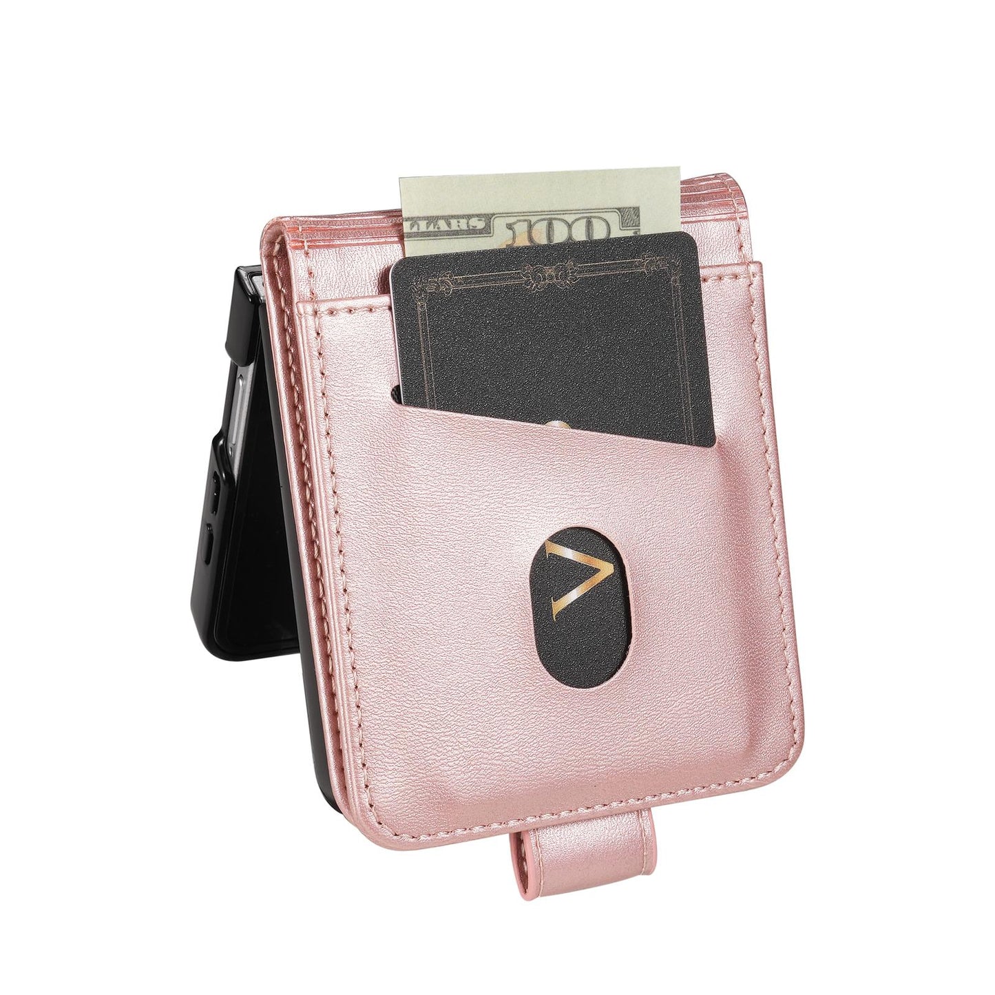 For Galaxy Z Flip7 5G AZNS Skin Feel Calf Texture Flip Leather Phone Case(Rose Gold)