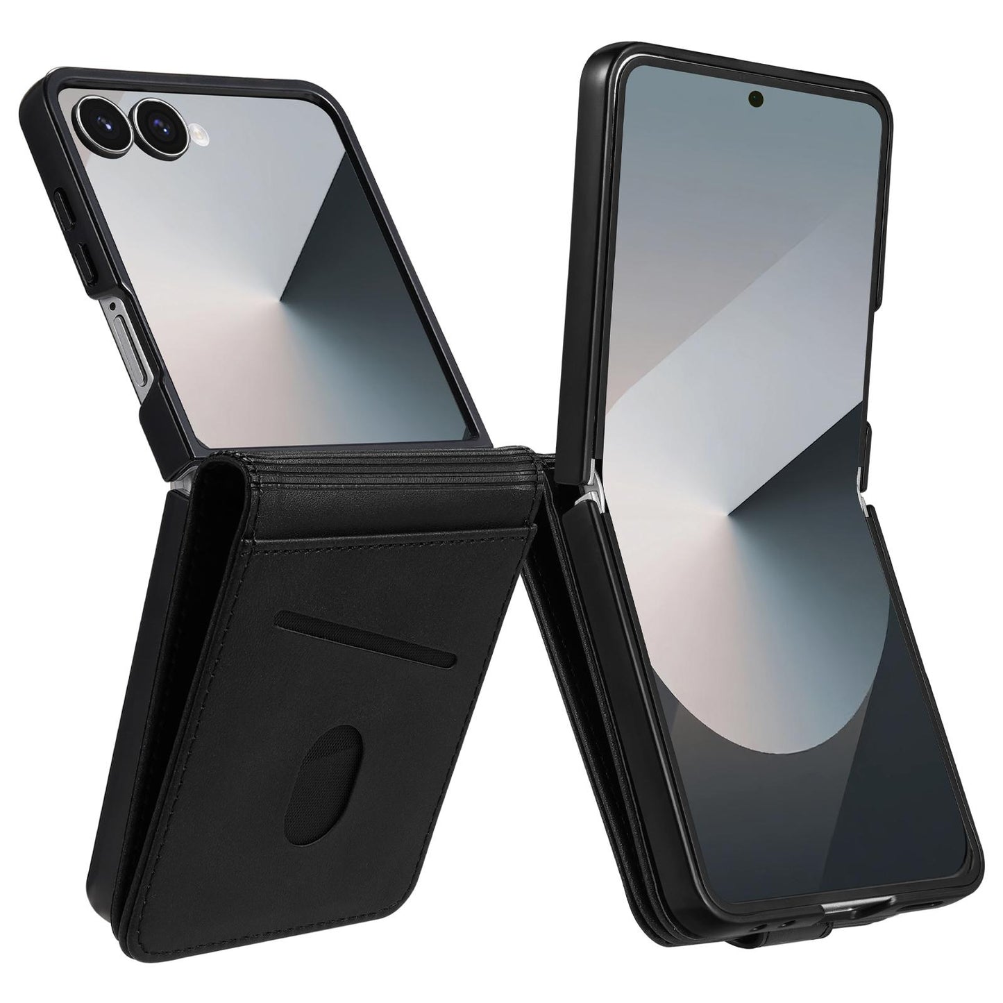For Galaxy Z Flip7 5G AZNS Skin Feel Calf Texture Flip Leather Phone Case(Black)