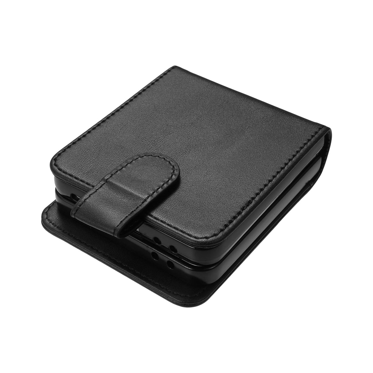 For Galaxy Z Flip7 5G AZNS Skin Feel Calf Texture Flip Leather Phone Case(Black)