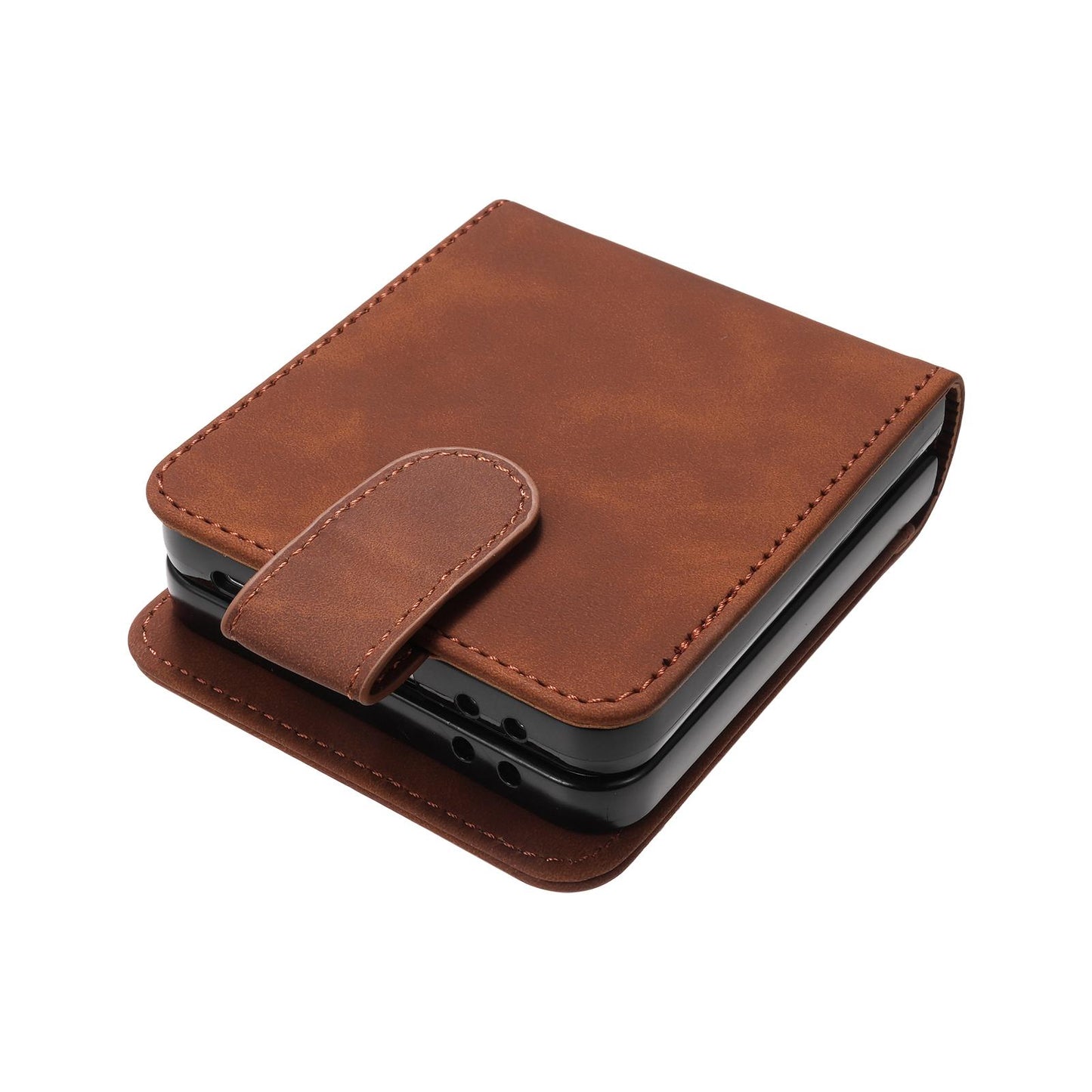 For Galaxy Z Flip8 5G AZNS Skin Feel Calf Texture Flip Leather Phone Case(Brown)