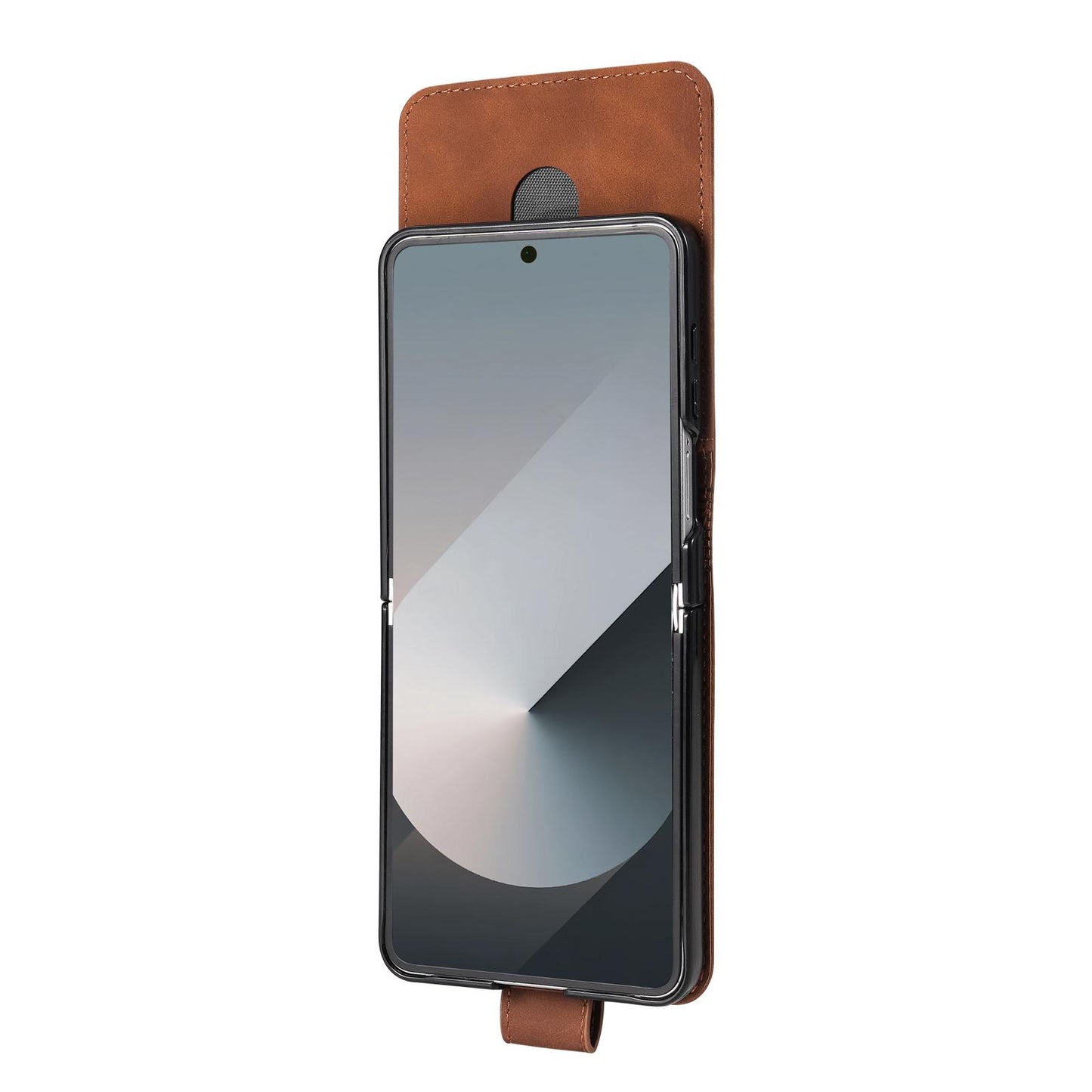 For Galaxy Z Flip8 5G AZNS Skin Feel Calf Texture Flip Leather Phone Case(Brown)