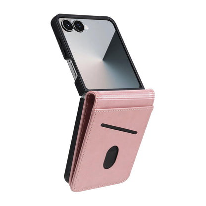 For Galaxy Z Flip8 5G AZNS Skin Feel Calf Texture Flip Leather Phone Case(Rose Gold)