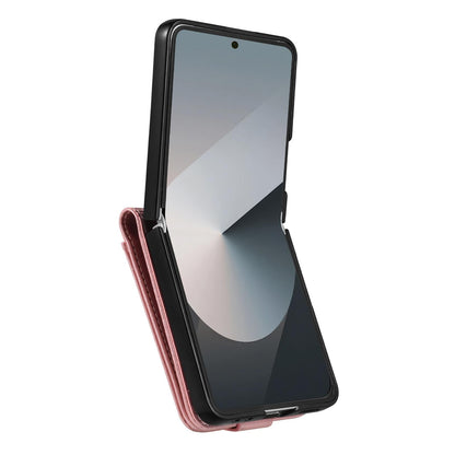 For Galaxy Z Flip8 5G AZNS Skin Feel Calf Texture Flip Leather Phone Case(Rose Gold)