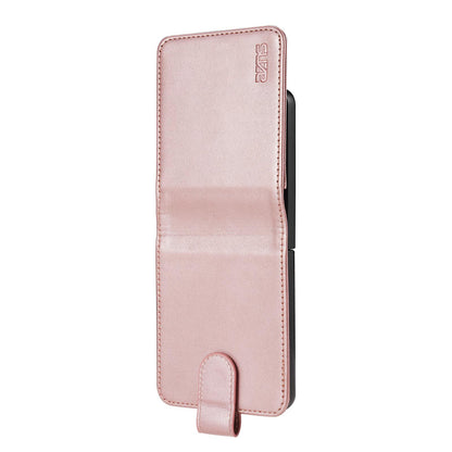 For Galaxy Z Flip8 5G AZNS Skin Feel Calf Texture Flip Leather Phone Case(Rose Gold)