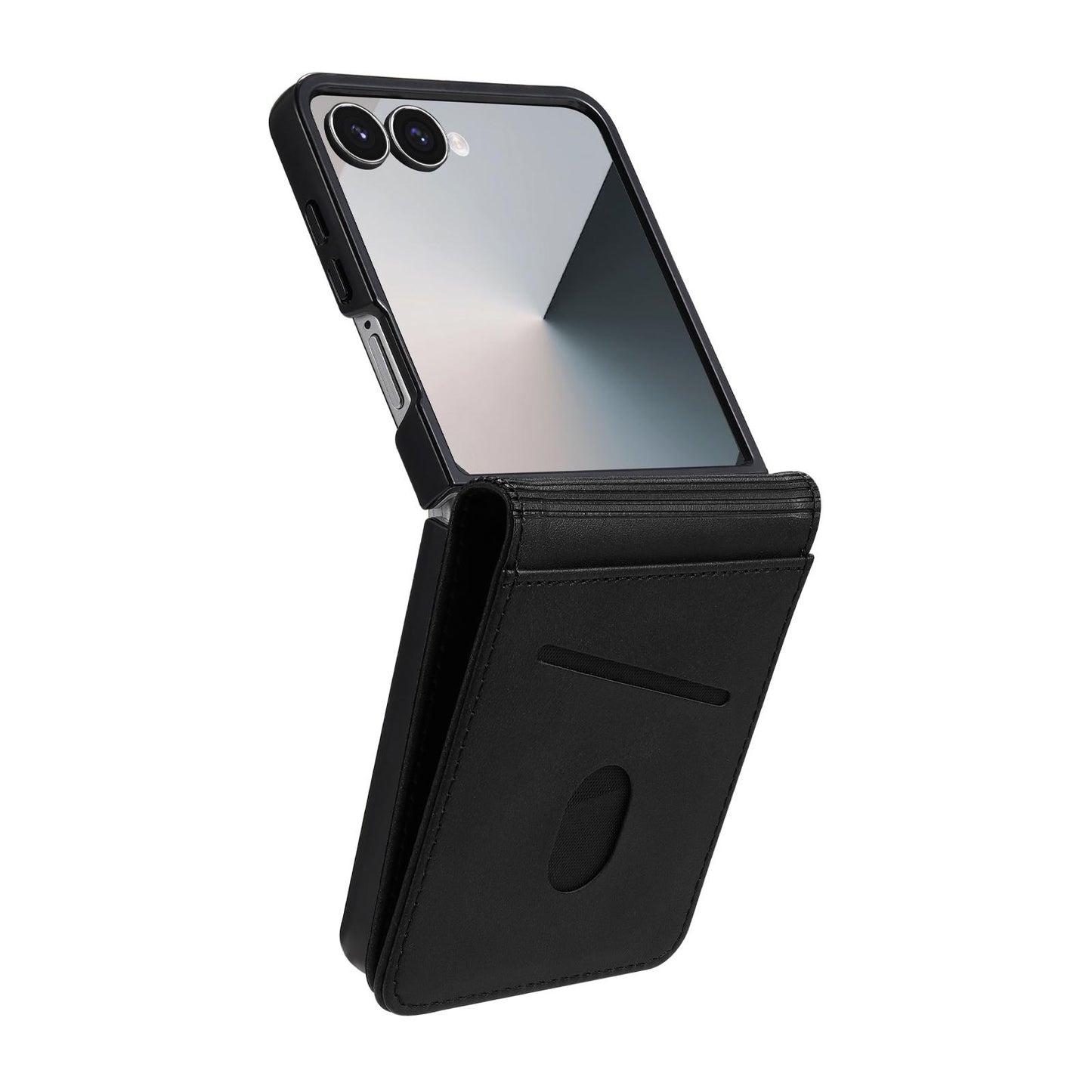 For Galaxy Z Flip8 5G AZNS Skin Feel Calf Texture Flip Leather Phone Case(Black)