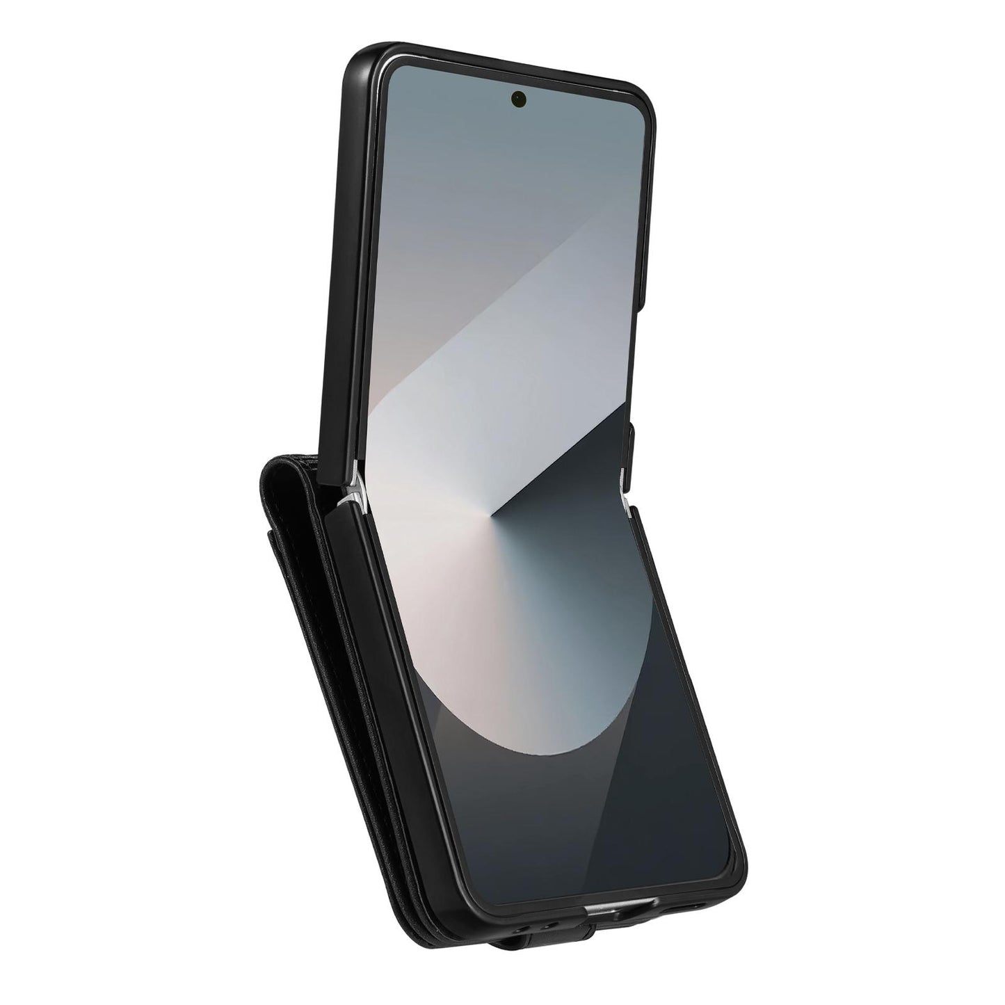 For Galaxy Z Flip8 5G AZNS Skin Feel Calf Texture Flip Leather Phone Case(Black)