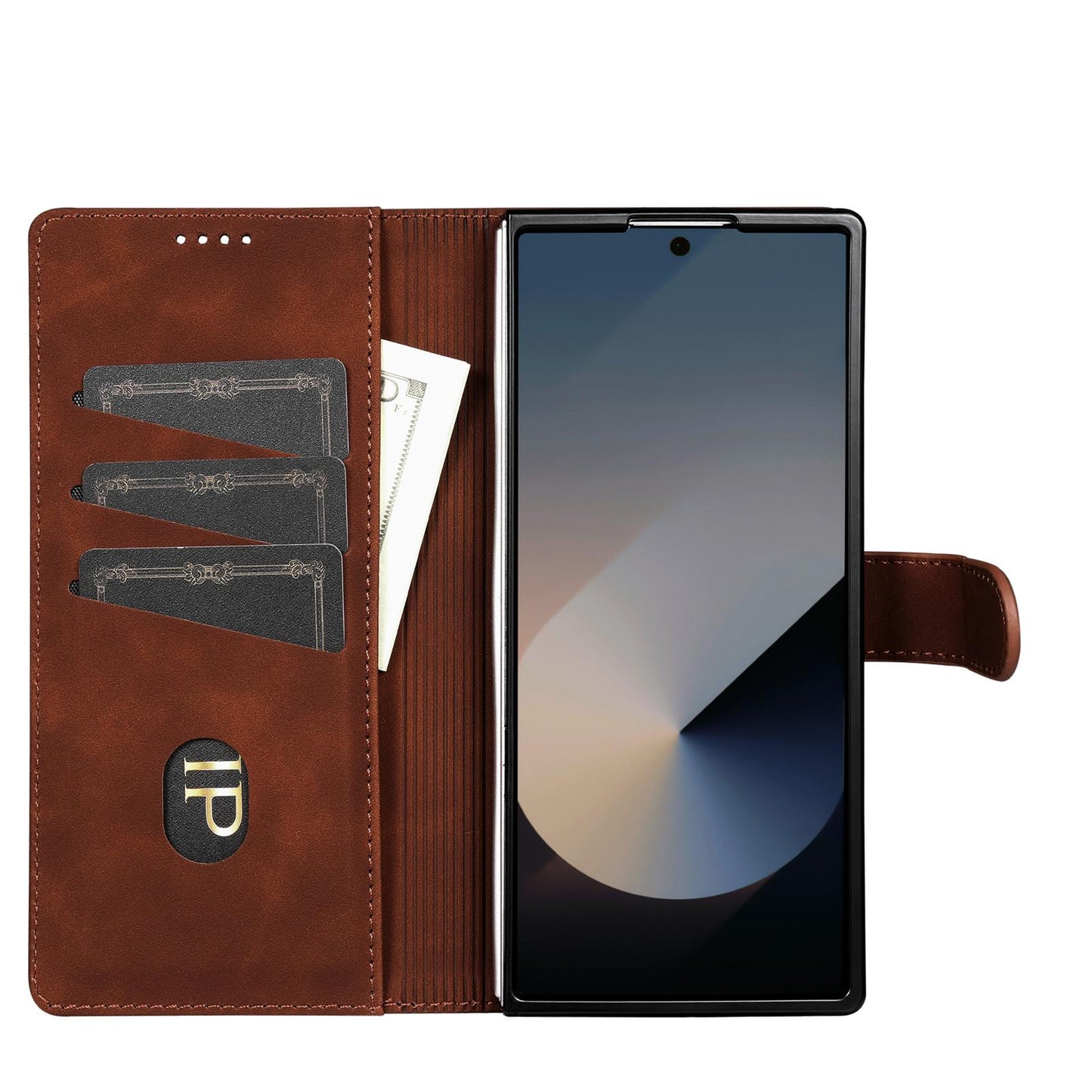 For Galaxy Z Fold8 Ultra 5G AZNS Skin Feel Calf Texture Flip Leather Phone Case(Brown)