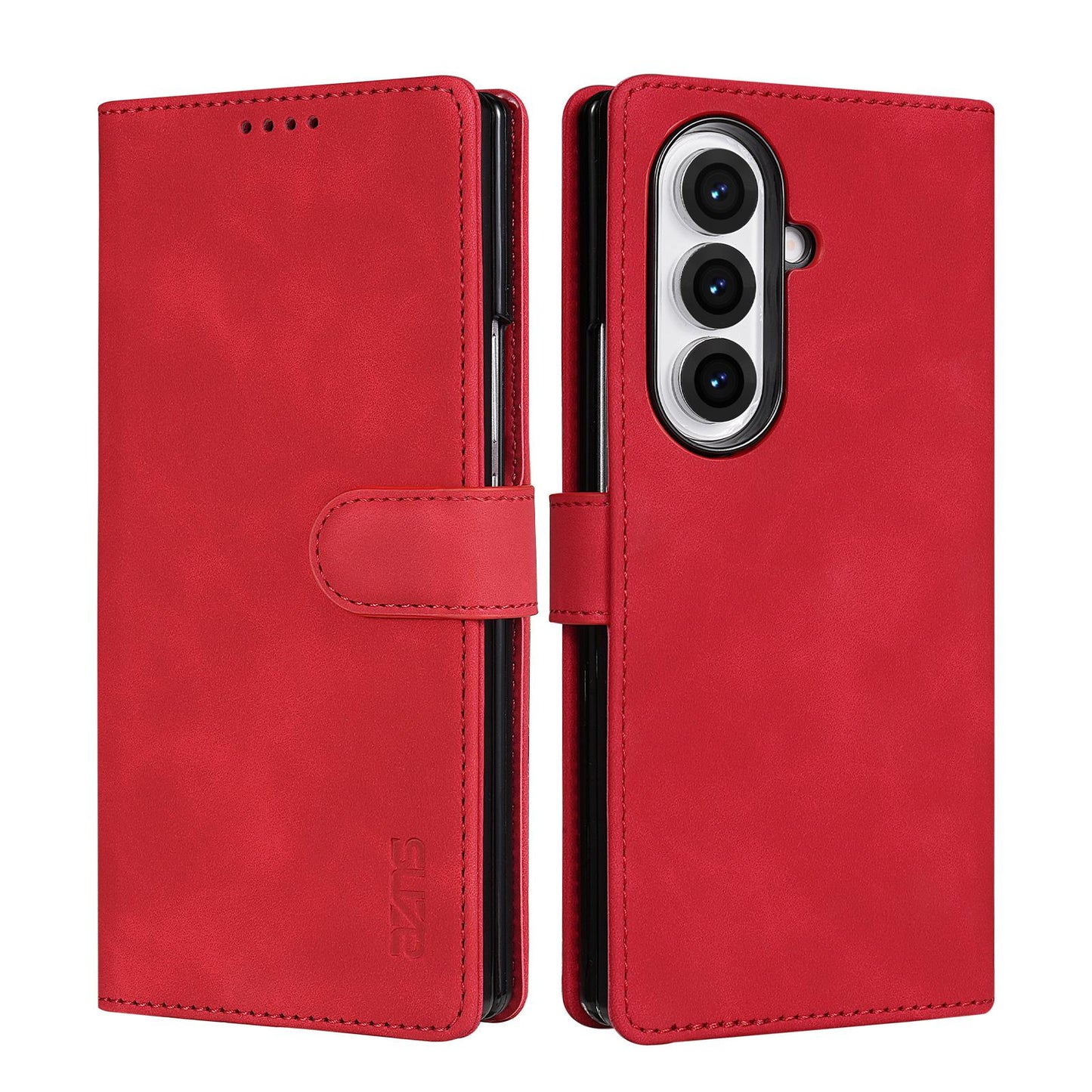 For Galaxy Z Fold8 Ultra 5G AZNS Skin Feel Calf Texture Flip Leather Phone Case(Red)