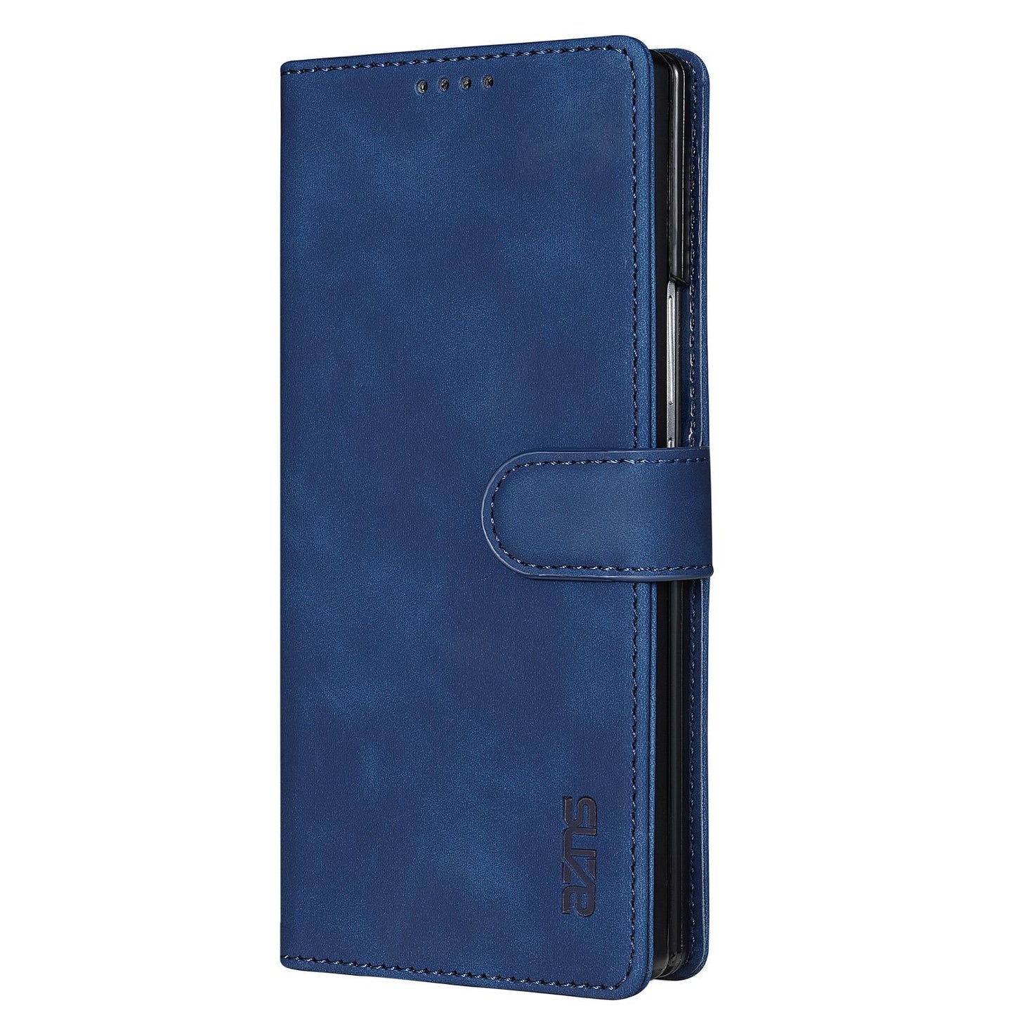 For Galaxy Z Fold8 Ultra 5G AZNS Skin Feel Calf Texture Flip Leather Phone Case(Blue)