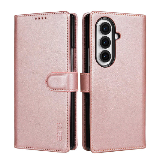 For Galaxy Z Fold8 Ultra 5G AZNS Skin Feel Calf Texture Flip Leather Phone Case(Rose Gold)