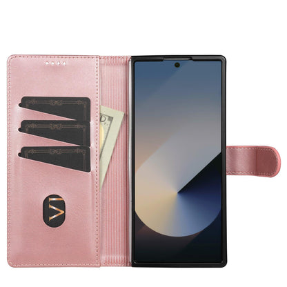 For Galaxy Z Fold8 Ultra 5G AZNS Skin Feel Calf Texture Flip Leather Phone Case(Rose Gold)