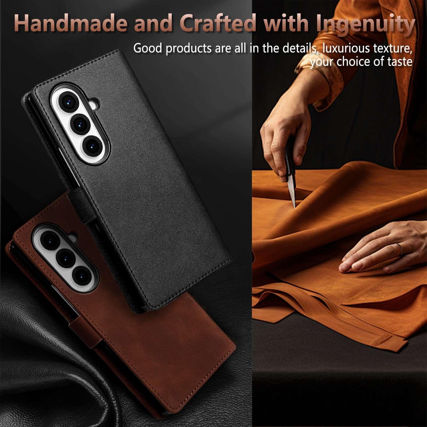 For Galaxy Z Fold8 Ultra 5G AZNS Skin Feel Calf Texture Flip Leather Phone Case(Rose Gold)