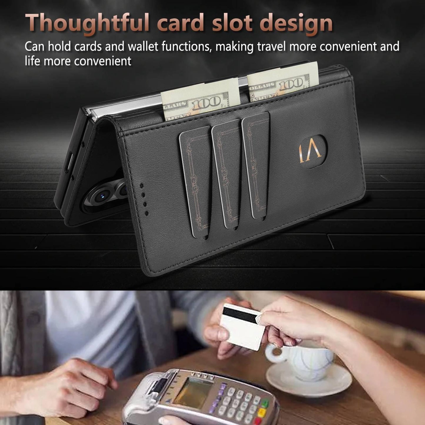 For Galaxy Z Fold8 Ultra 5G AZNS Skin Feel Calf Texture Flip Leather Phone Case(Rose Gold)