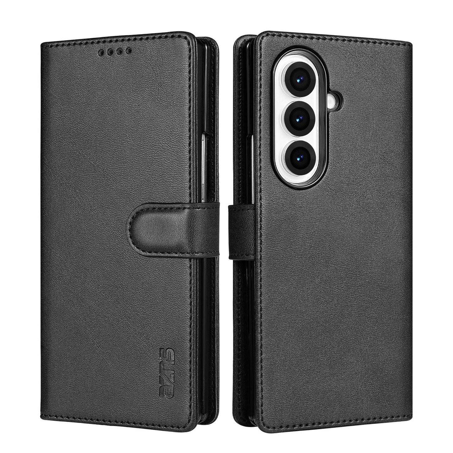 For Galaxy Z Fold8 Ultra 5G AZNS Skin Feel Calf Texture Flip Leather Phone Case(Black)